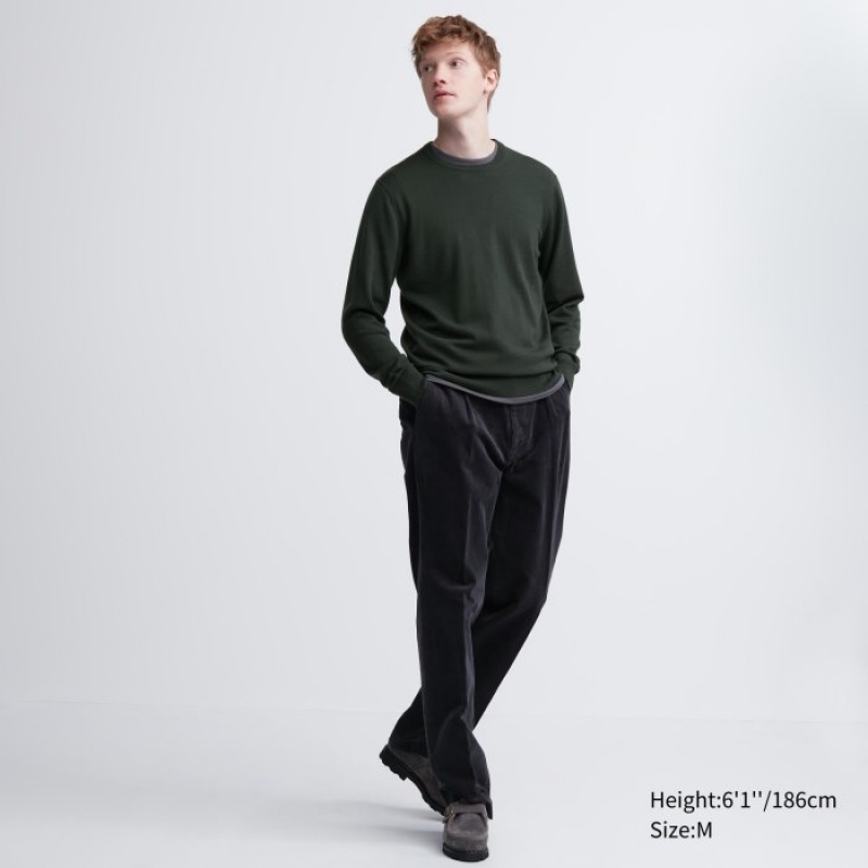 Chandails Uniqlo Extra Fine Merino Crew Neck Long-Sleeve Femme Grise | 734350
