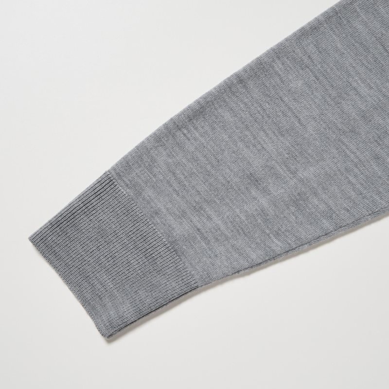 Chandails Uniqlo Extra Fine Merino Crew Neck Homme Grise | 6601740