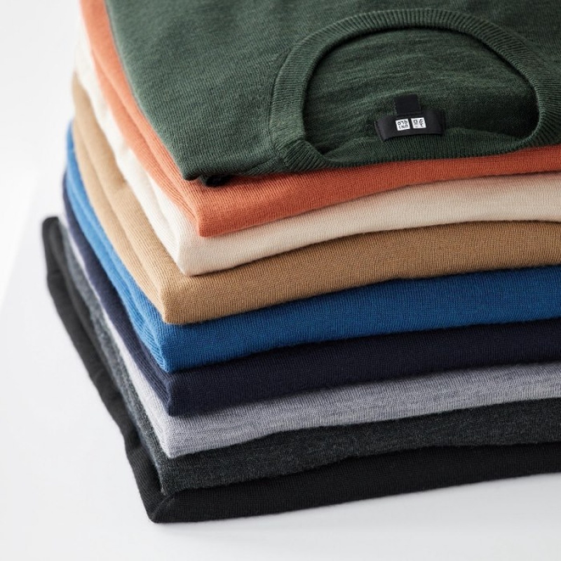 Chandails Uniqlo Extra Fine Merino Crew Neck Long-Sleeve Femme Grise | 7968296
