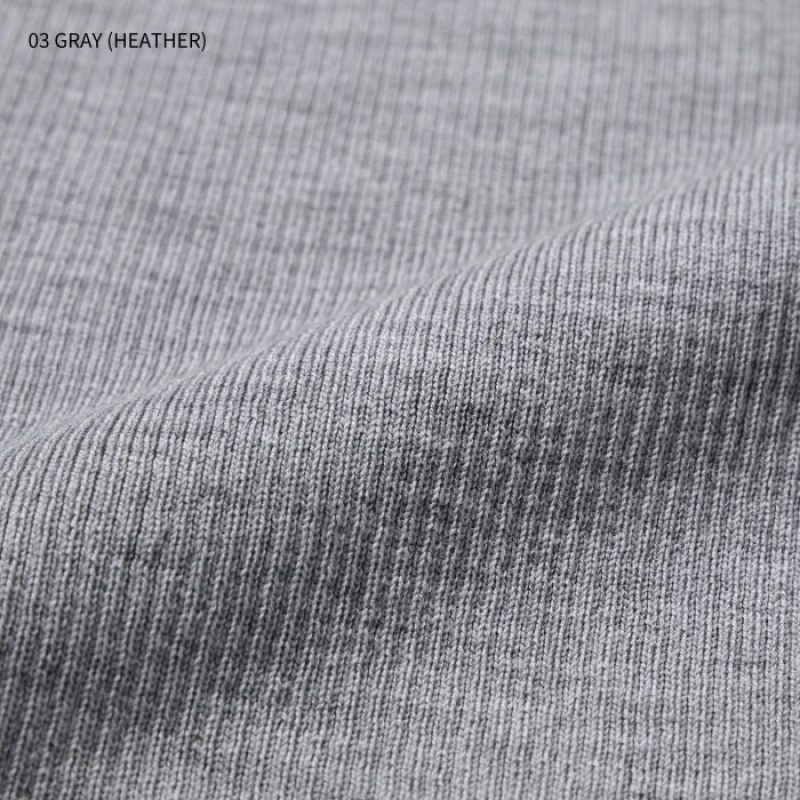 Chandails Uniqlo Extra Fine Merino Ribbed Turtleneck Long-Sleeve Femme Grise | 1169434