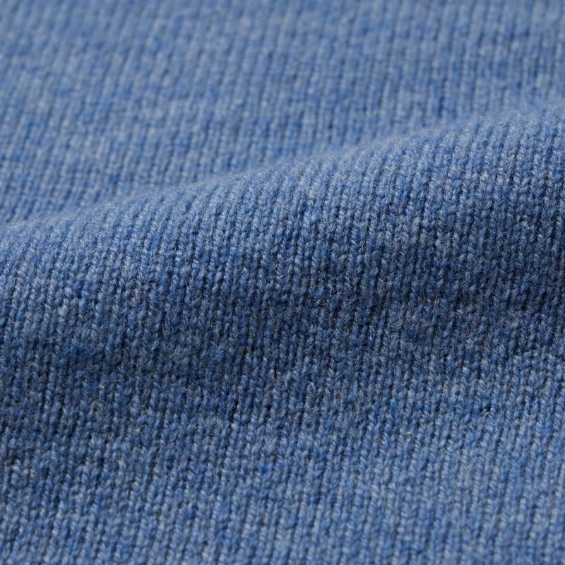 Chandails Uniqlo Premium Lambswool Crew Neck Long Sleeve Homme Bleu | 9627613