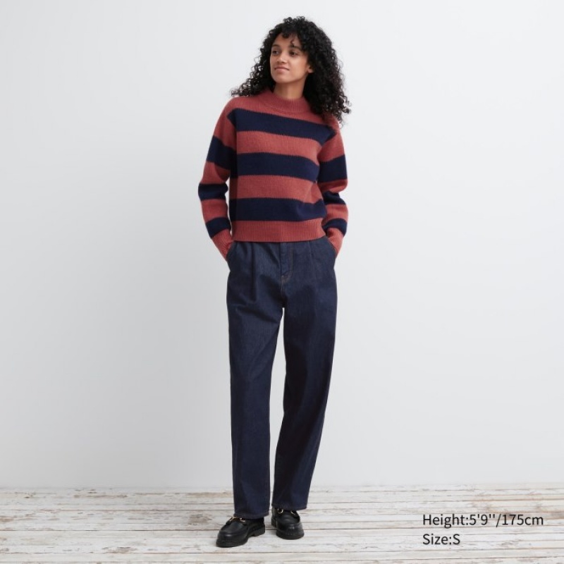 Chandails Uniqlo Premium Lambswool Long-Sleeve Femme Rouge | 182799