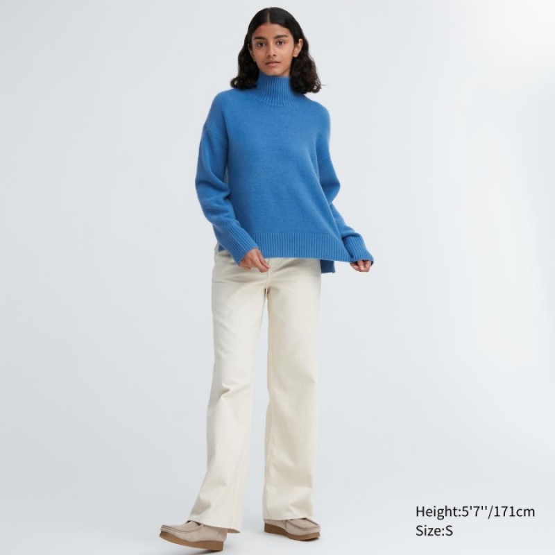 Chandails Uniqlo Souffle Yarn High Neck Long-Sleeve Femme Rose | 6768333