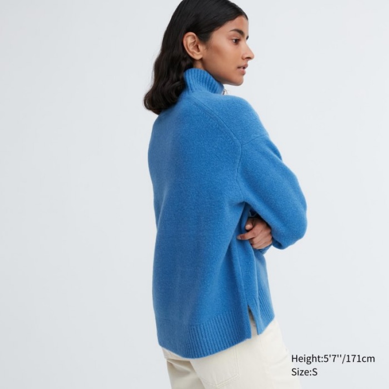 Chandails Uniqlo Souffle Yarn High Neck Long-Sleeve Femme Rose | 6768333