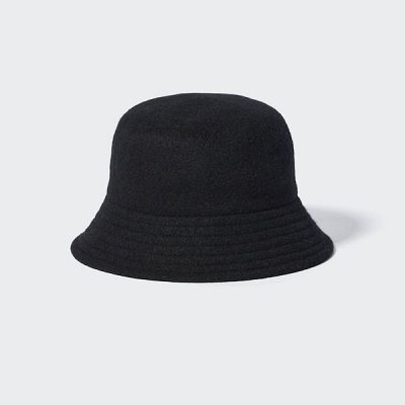 Chapeaux Uniqlo Adjustable Wool Bucket Femme Noir | 9751167