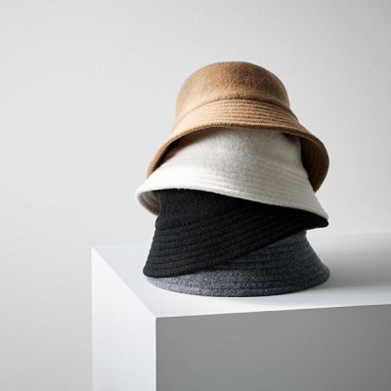 Chapeaux Uniqlo Adjustable Wool Bucket Femme Grise | 2155414