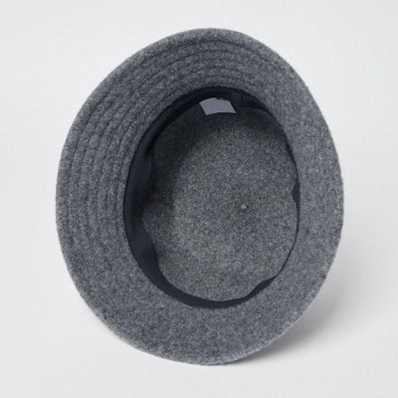 Chapeaux Uniqlo Adjustable Wool Bucket Femme Grise | 2155414