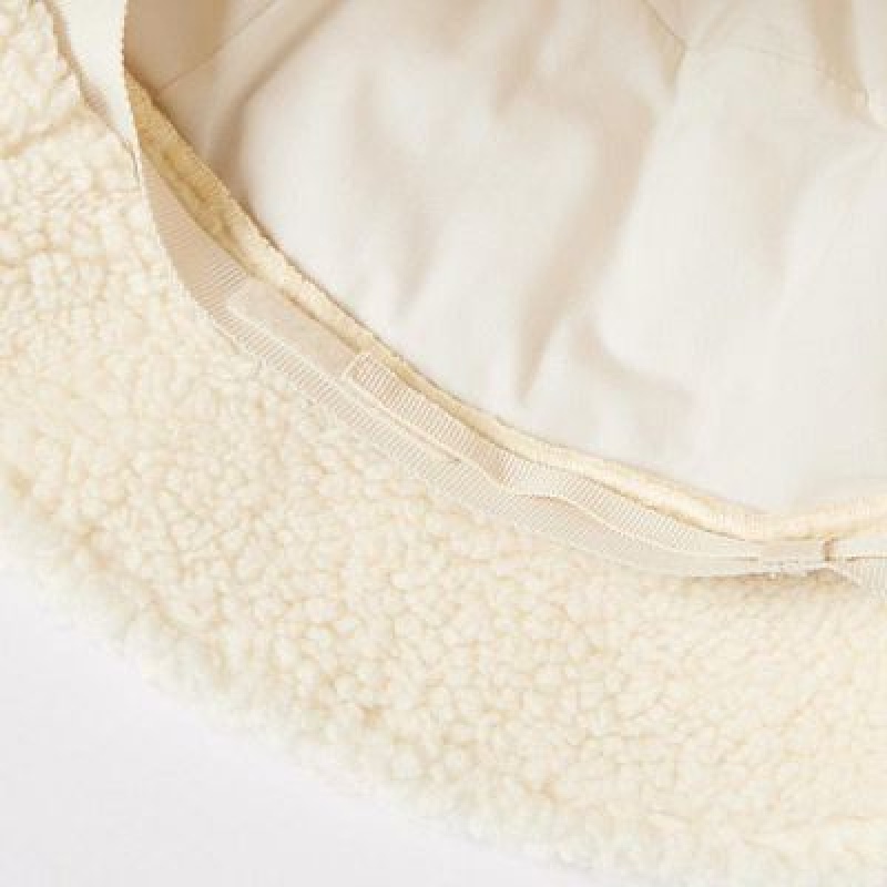 Chapeaux Uniqlo Faux Shearling Adjustable Femme Blanche | 4427520