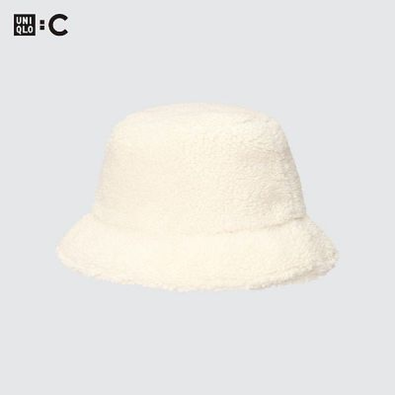 Chapeaux Uniqlo Faux Shearling Adjustable Femme Blanche | 4427520