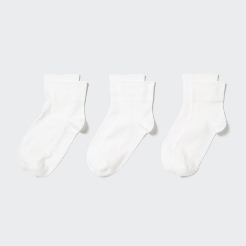 Chaussette Uniqlo 3 Pack Femme Blanche | 3907581