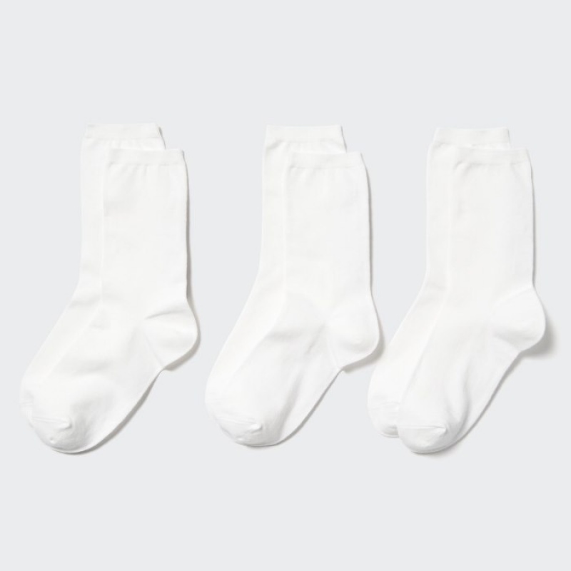 Chaussette Uniqlo 3 Pack Femme Blanche | 3392130