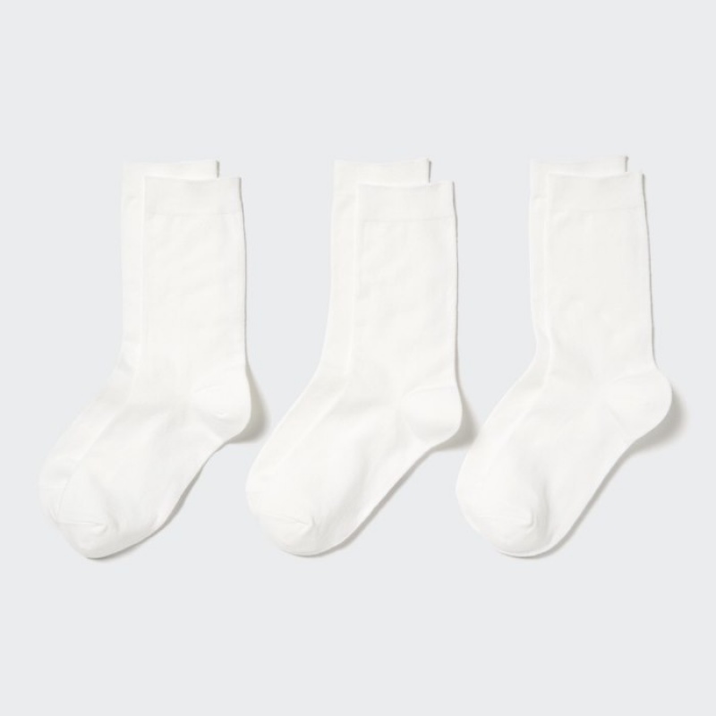 Chaussette Uniqlo 3 Pack Femme Blanche | 8766669
