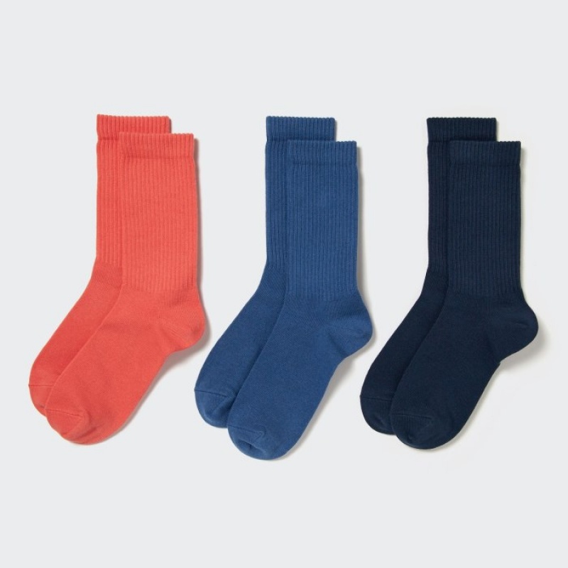 Chaussette Uniqlo 3 Pack Femme Orange | 2403739