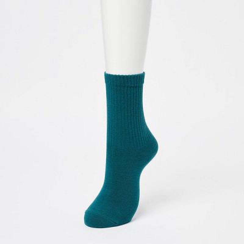 Chaussette Uniqlo 3 Pack (Ribbed) Femme Vert | 2812842