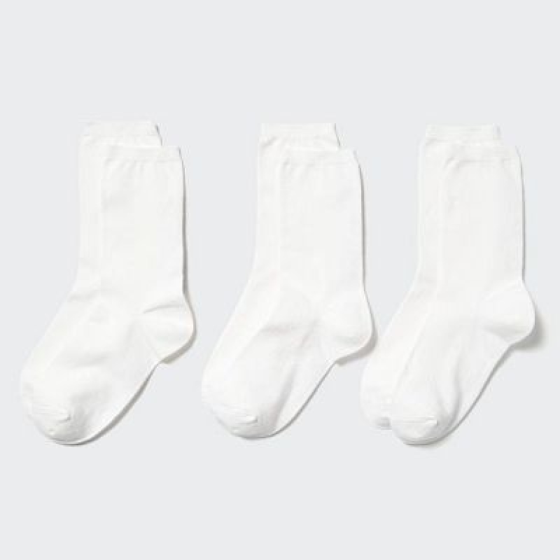 Chaussette Uniqlo 3 Pairs Femme Blanche | 8972382
