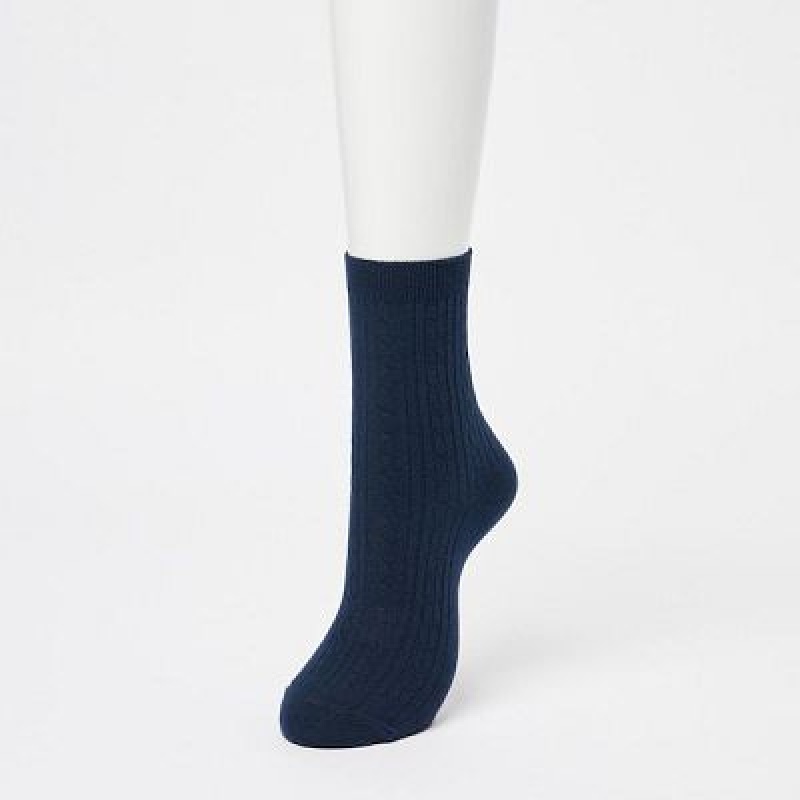 Chaussette Uniqlo 3 Pairs Femme Bleu Marine | 1741070