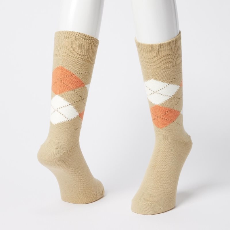 Chaussette Uniqlo Argyle Homme Beige | 7527758