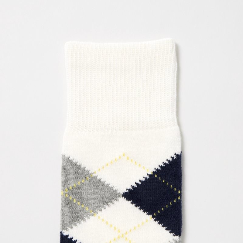 Chaussette Uniqlo Argyle Homme Blanche | 8509660