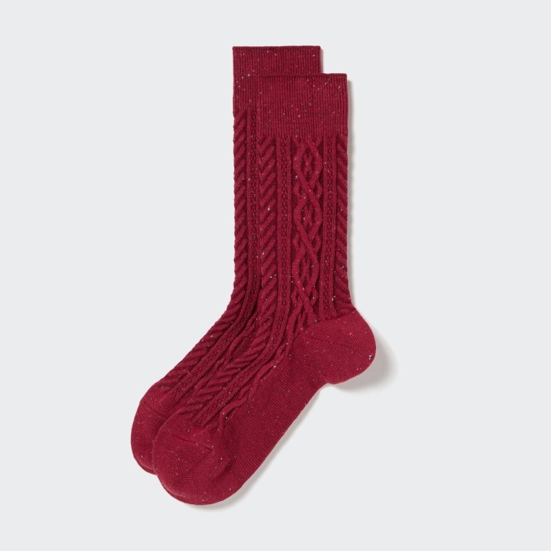 Chaussette Uniqlo Color Nep Cable Homme Rouge | 5262110