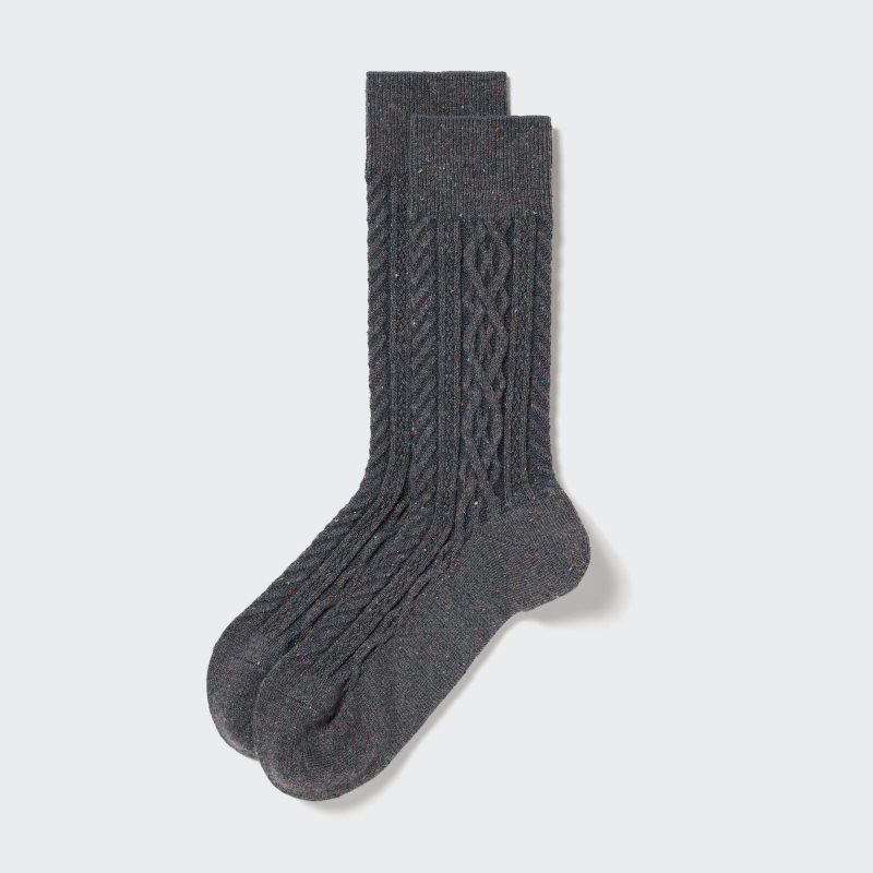 Chaussette Uniqlo Color Nep Cable Homme Grise | 4692693