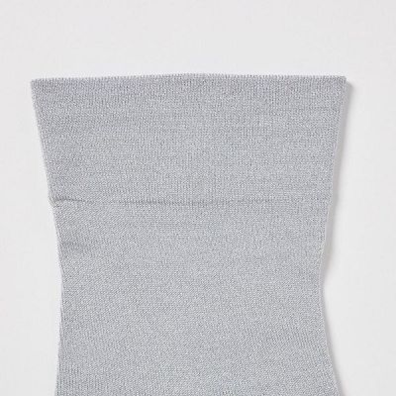Chaussette Uniqlo Crew Glitter (3 Pairs) Femme Grise | 1412748