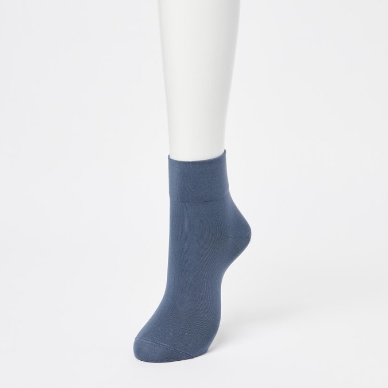 Chaussette Uniqlo Crew Tapered (3 Pairs) Femme Bleu | 29829