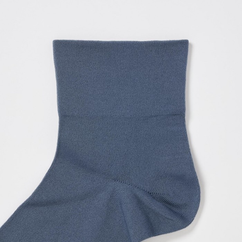 Chaussette Uniqlo Crew Tapered (3 Pairs) Femme Bleu | 29829