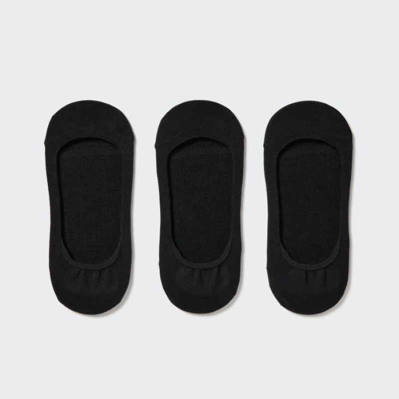 Chaussette Uniqlo Footsies 3 Pack Low Cut Femme Noir | 6432042
