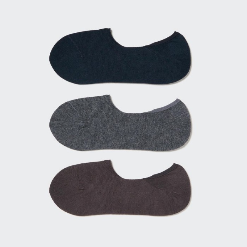 Chaussette Uniqlo Footsies (3 Pairs) Femme Bleu Marine | 8708991
