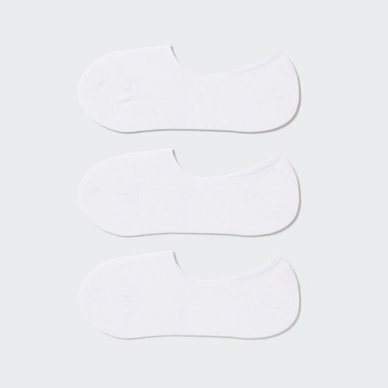 Chaussette Uniqlo Footsies (3 Pairs) Femme Blanche | 1016318