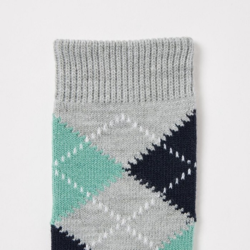 Chaussette Uniqlo HEATTECH Argyle Femme Grise | 9379446