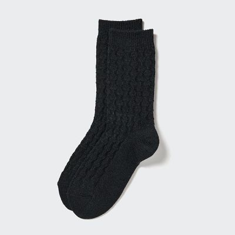 Chaussette Uniqlo HEATTECH Cable Femme Noir | 8289230