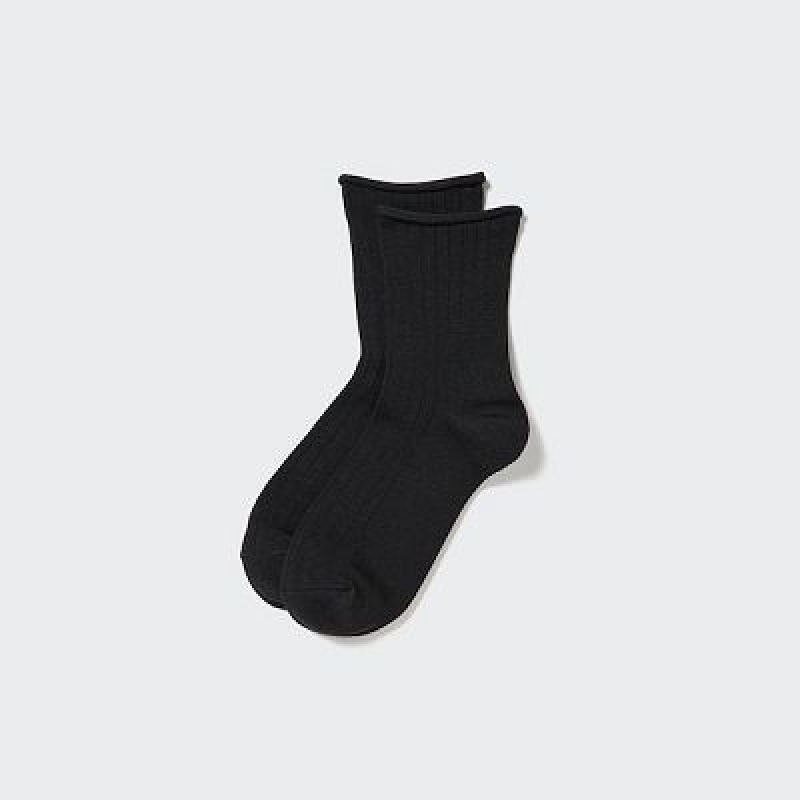 Chaussette Uniqlo HEATTECH Crew Femme Noir | 9219829