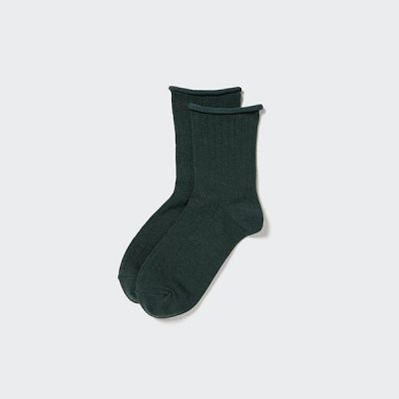 Chaussette Uniqlo HEATTECH Crew Femme Vert | 4128551
