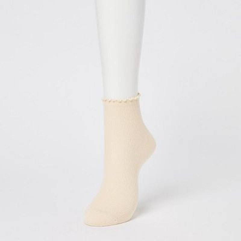 Chaussette Uniqlo HEATTECH Crew Mellow Femme Beige | 9144072