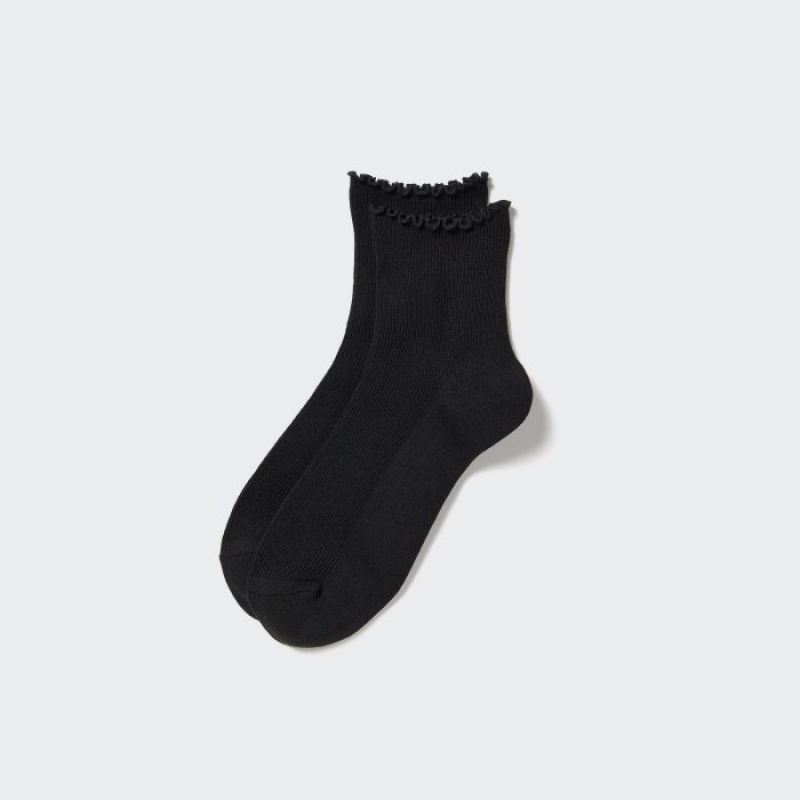 Chaussette Uniqlo HEATTECH Crew Mellow Femme Noir | 354816