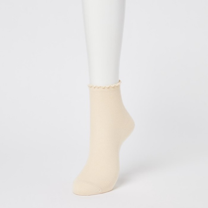 Chaussette Uniqlo HEATTECH Crew Mellow Femme Beige | 5131154