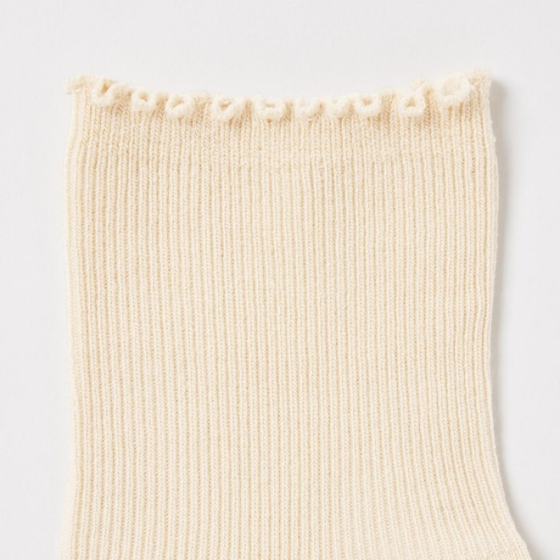 Chaussette Uniqlo HEATTECH Crew Mellow Femme Beige | 5131154