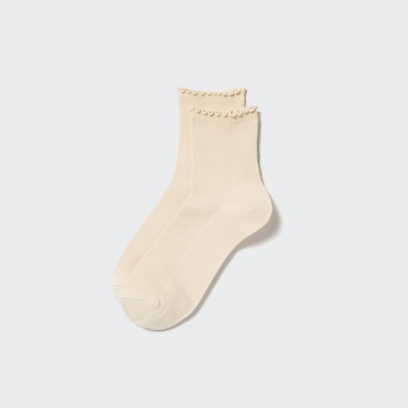 Chaussette Uniqlo HEATTECH Crew Mellow Femme Beige | 5131154