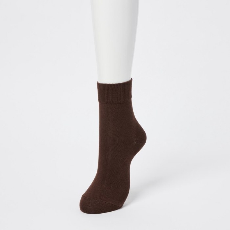 Chaussette Uniqlo HEATTECH Crew Relax Femme Marron | 7723412