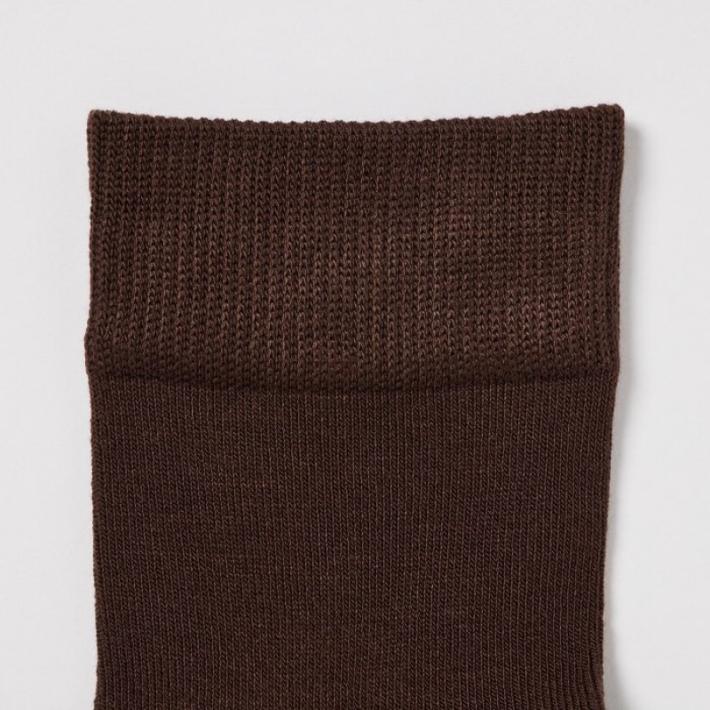 Chaussette Uniqlo HEATTECH Crew Relax Femme Marron | 7723412