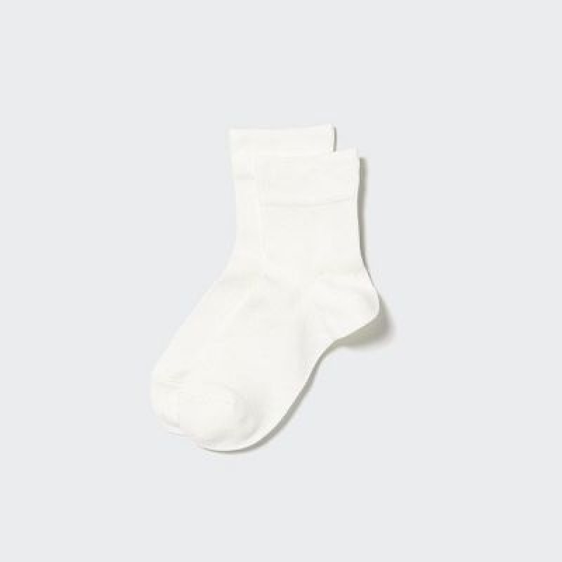 Chaussette Uniqlo HEATTECH Crew Relax Femme Blanche | 5375783