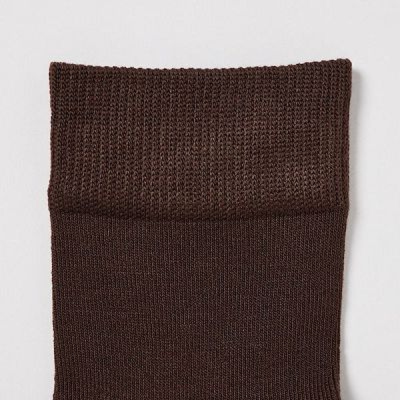 Chaussette Uniqlo HEATTECH Crew Relax Femme Marron | 849202