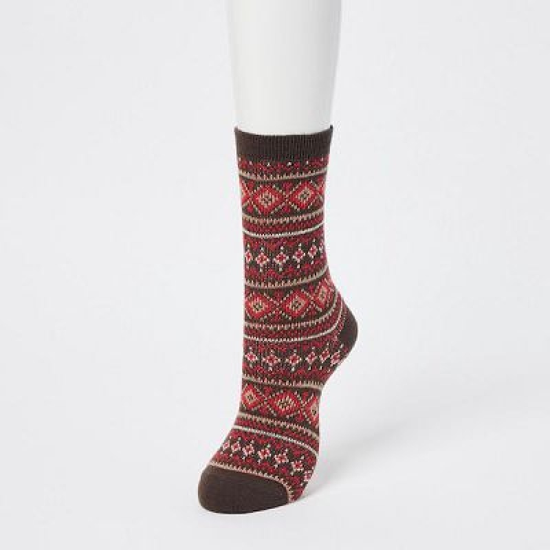 Chaussette Uniqlo HEATTECH Femme Marron | 5780872