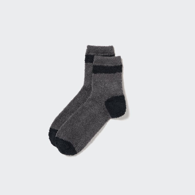Chaussette Uniqlo HEATTECH Fluffy-Lined Half Homme Grise | 4302678