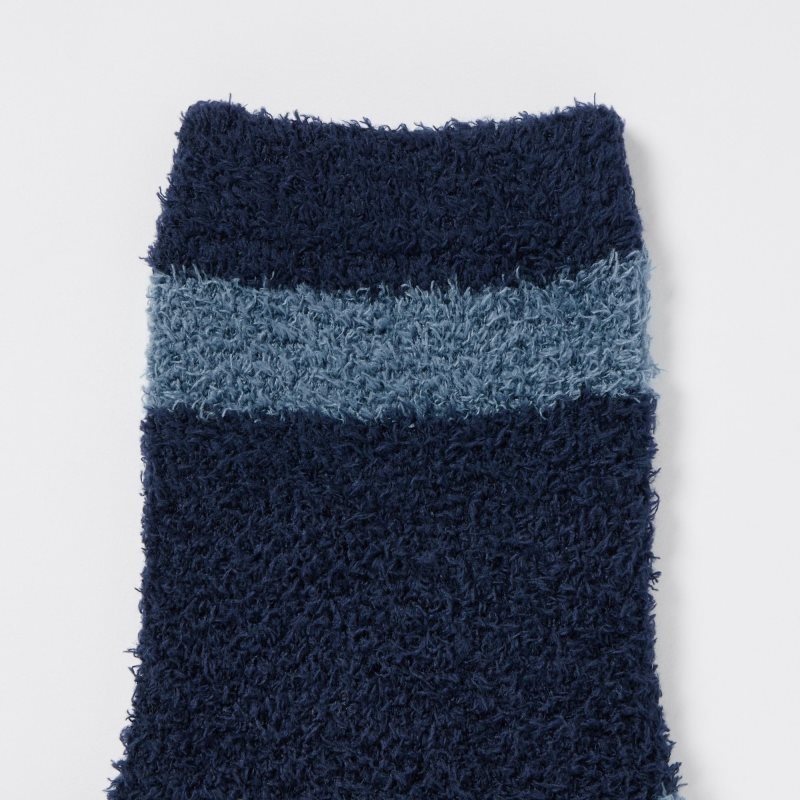 Chaussette Uniqlo HEATTECH Fluffy-Lined Half Homme Bleu | 8386225