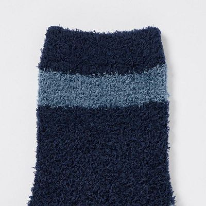 Chaussette Uniqlo HEATTECH Fluffy-Lined Half Femme Bleu | 5564856