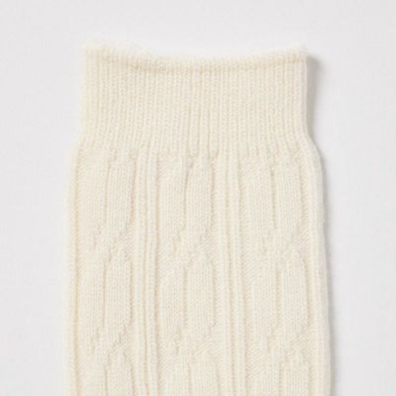 Chaussette Uniqlo HEATTECH Knee High Femme Blanche | 666773