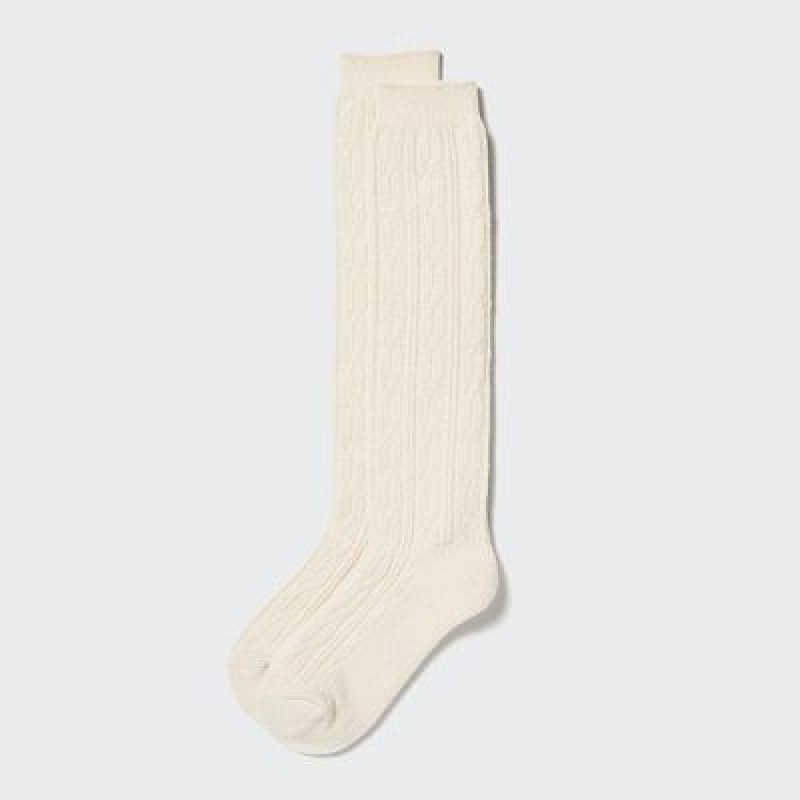 Chaussette Uniqlo HEATTECH Knee High Femme Blanche | 666773