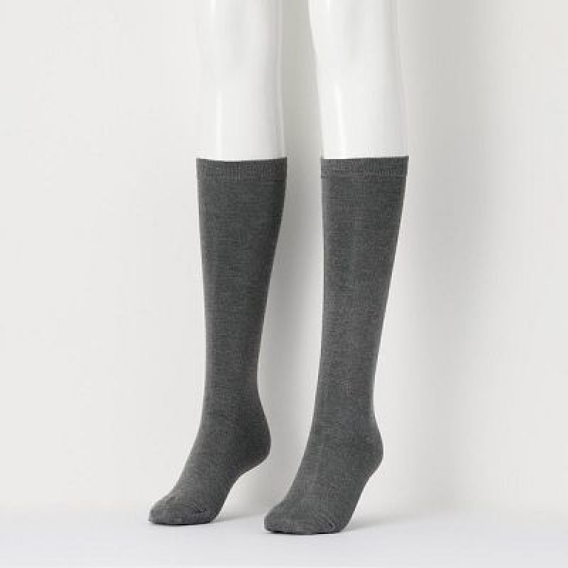 Chaussette Uniqlo HEATTECH Knee High Femme Grise | 1077014